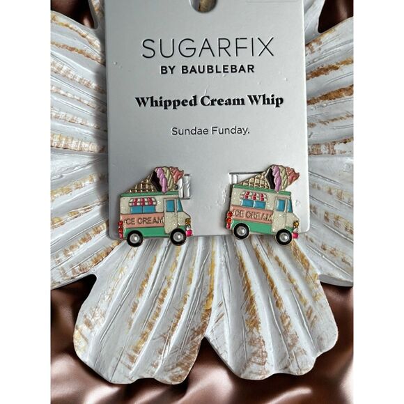 BaubleBar Jewelry - NWT Sugarfix by BaubleBar Ice Cream Truck Earrings – “Whipped Cream Whip”